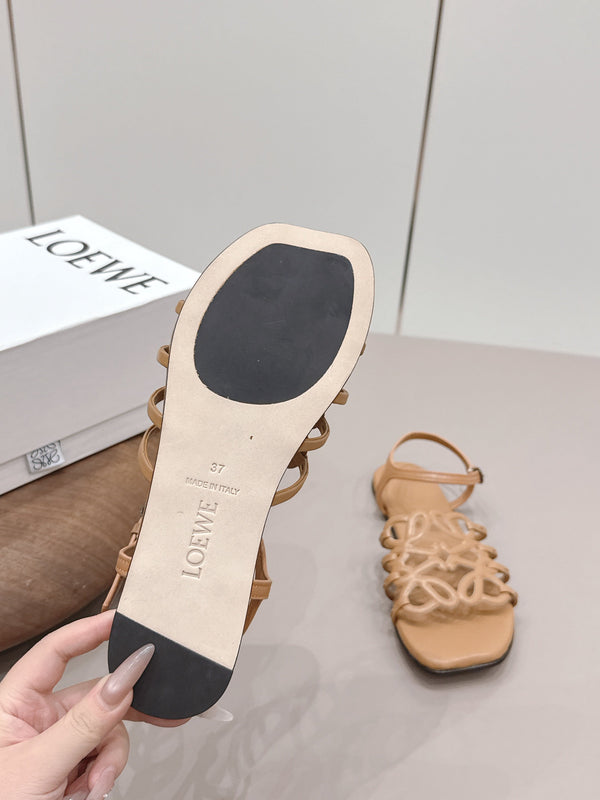 Loewe 26 Sandal Light Camel in Sheepskin 738806