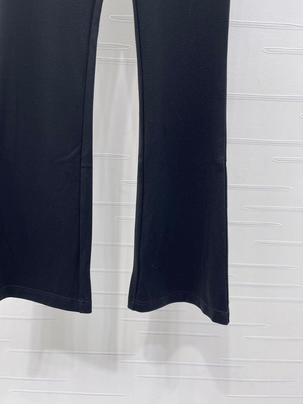 Chanel Webbing Letter Flare Pants Black in Rayon 376052