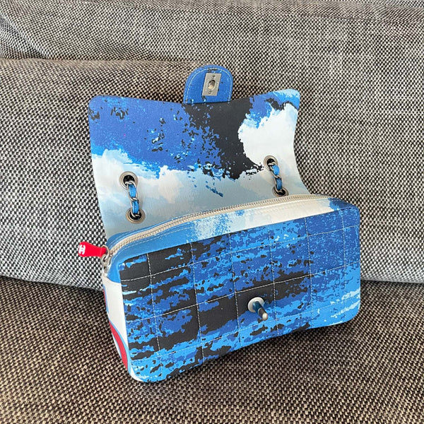 Chanel Surf Line Canvas Flap Bag Blue in Canvas