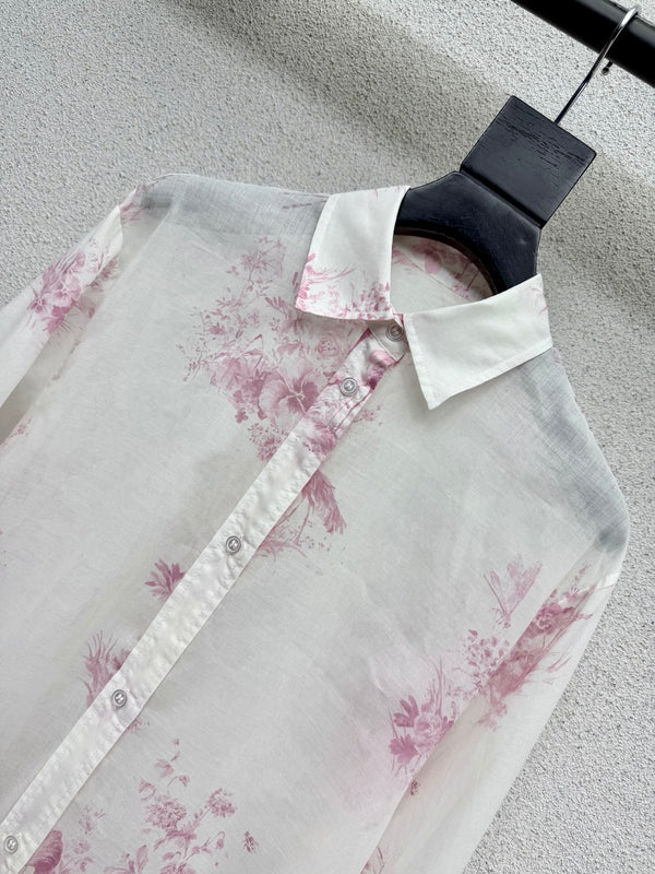 Dior Pink Printed Shirt in Cotton 376600