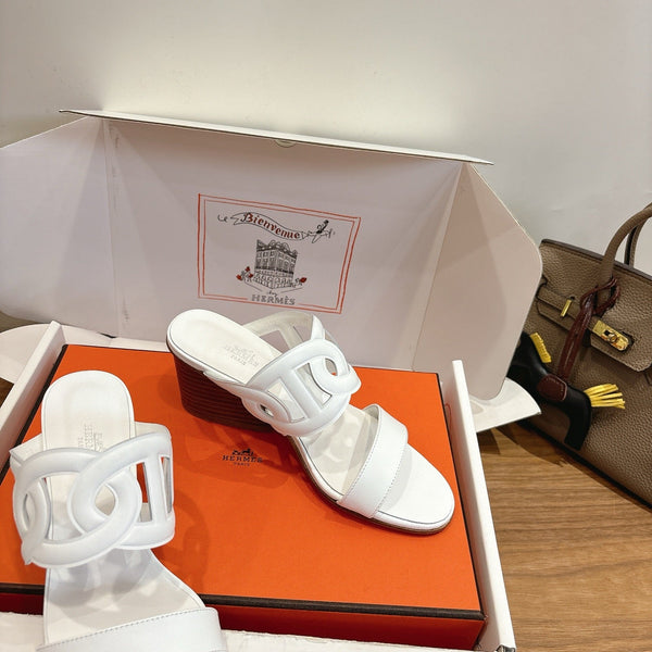 Hermès Sandal 60 White in Calfskin 743964