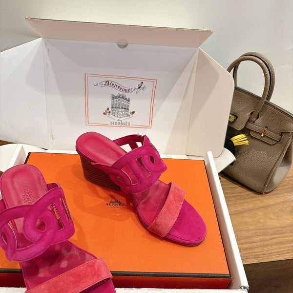 Hermès Sandal 60 Pink in Suede 743973