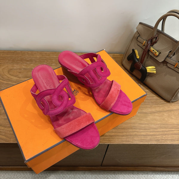 Hermès Sandal 60 Pink in Suede 743973