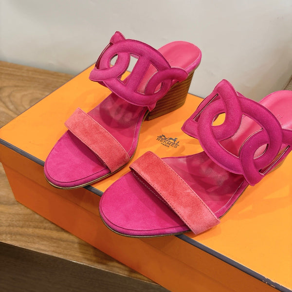 Hermès Sandal 60 Pink in Suede 743973