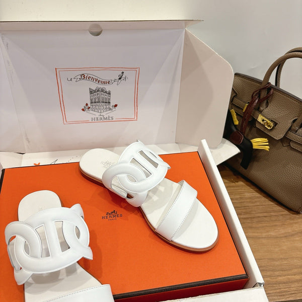 Hermès Sandal White in Calfskin 743975