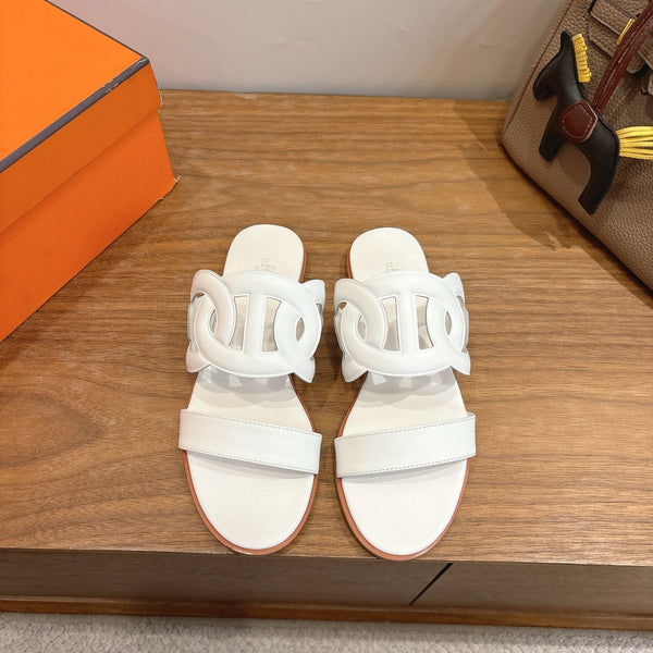 Hermès Sandal White in Calfskin 743975