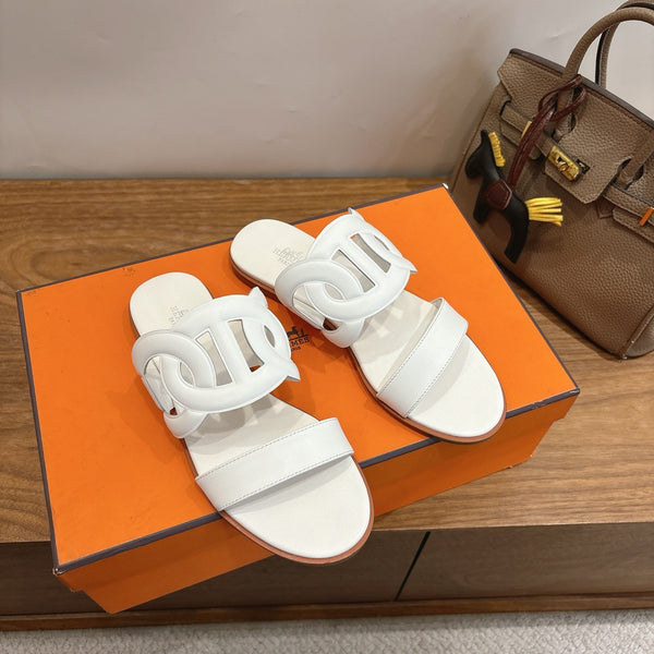 Hermès Sandal White in Calfskin 743975