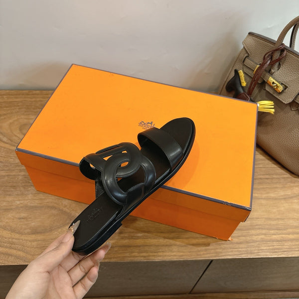 Hermès Sandal Full Black in Calfskin 743979