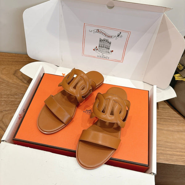 Hermès Sandal Brown in Calfskin 743980