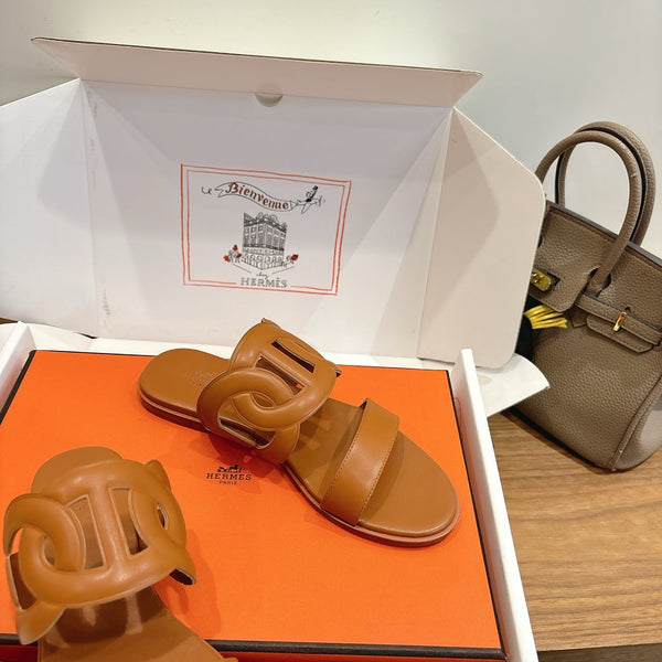 Hermès Sandal Brown in Calfskin 743980