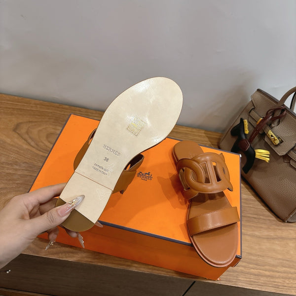 Hermès Sandal Brown in Calfskin 743980