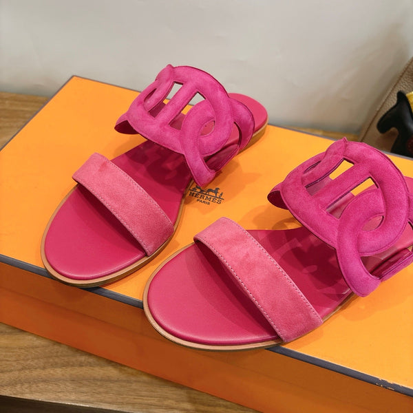 Hermès Sandal Pink in Suede 743982