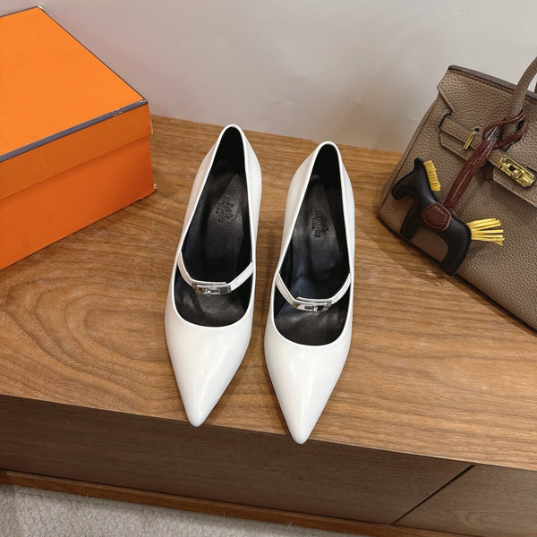 HM 26 Majeste 85 Pump White in Cowhide 744012