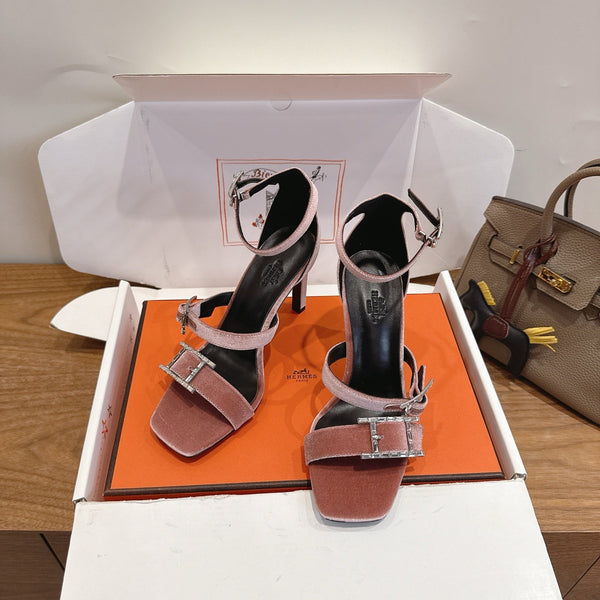Hermès Liv Sandal 10.5 Brown in Velvet 744073