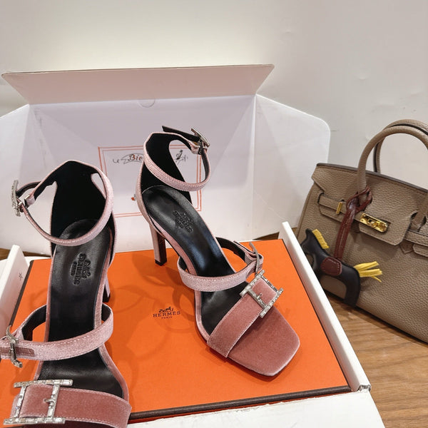 Hermès Liv Sandal 10.5 Brown in Velvet 744073