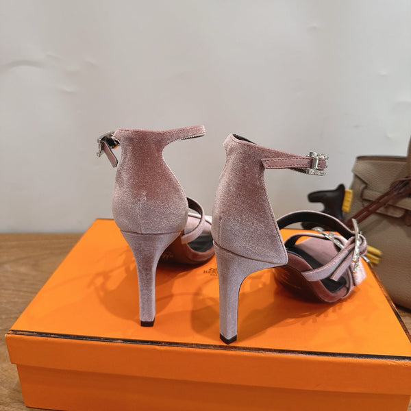 Hermès Liv Sandal 10.5 Brown in Velvet 744073