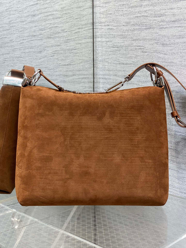 CD Diorly Bag 31.5cm Brown in Nubuck Leather 286586