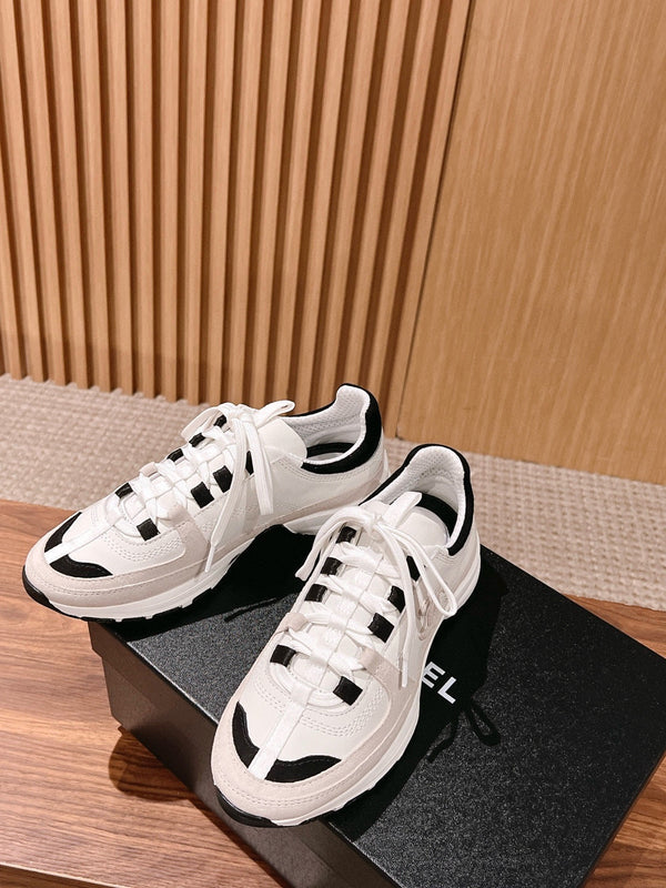 CC Sneaker Black Beige White in Leather 753929