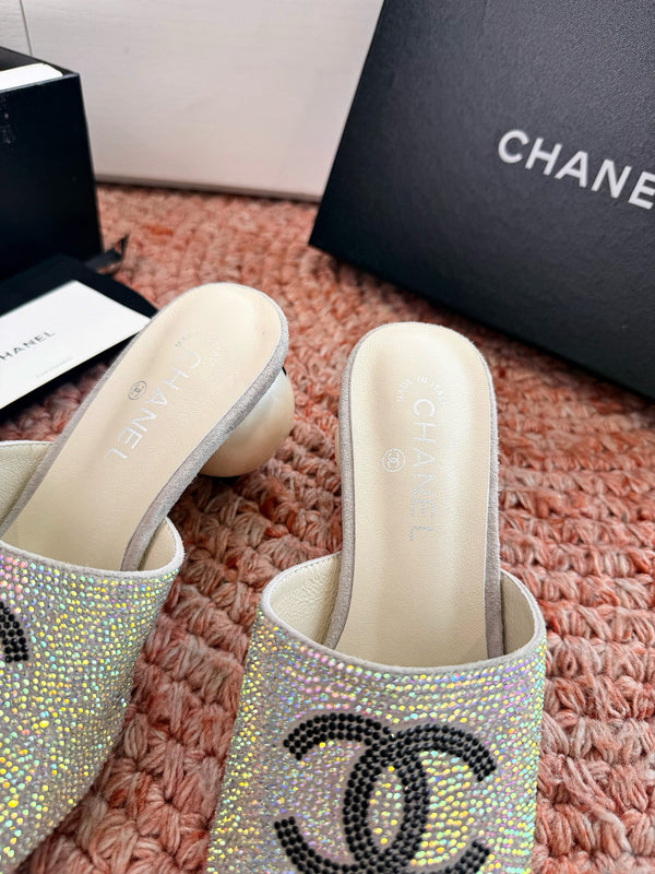 CD 26SS Pearl Heel 70mm Bow Sandals Light Gold Beige in Cowhide 760557