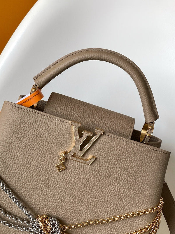 LV Capucines Mini Handbag Taupe in Taurillon Calfskin leather 287077