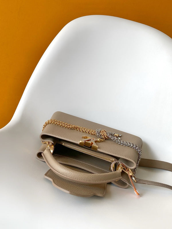 LV Capucines Mini Handbag Taupe in Taurillon Calfskin leather 287077