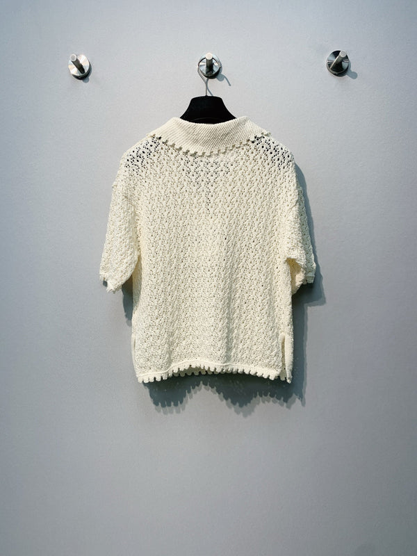 CC 26 Short-sleeved top Cream in Cotton 381041