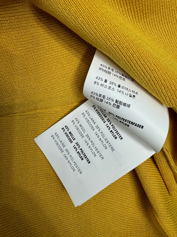 Miu 26 Crew Neck Vest Yellow in Wool 382106