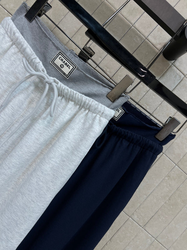 CC 26 Double-waistband Wide-leg Sweatpants in Cotton 385690