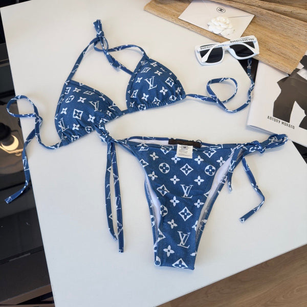 LV Graphic Monogram Bikini in Blue Polyamide 238470