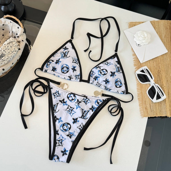 LV Monogram Print Bikini in White Blue Black Polyamide 215739