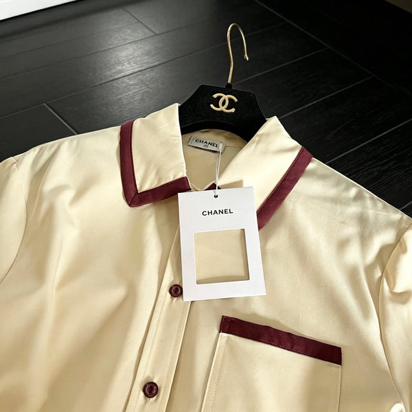 CC 2026 Long-Sleeved Shirt Light Yellow Soie Silk 300784