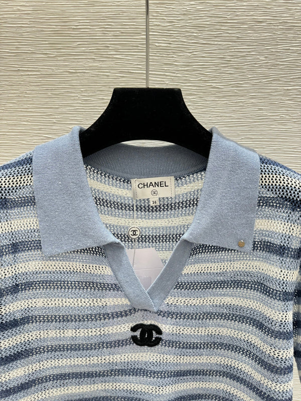 CC 2026 Striped Knitted Polo Shirt Wool 516777