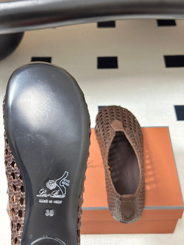 LP 26s Floaty Flats Brown Handwoven Cowhide Leather 235277