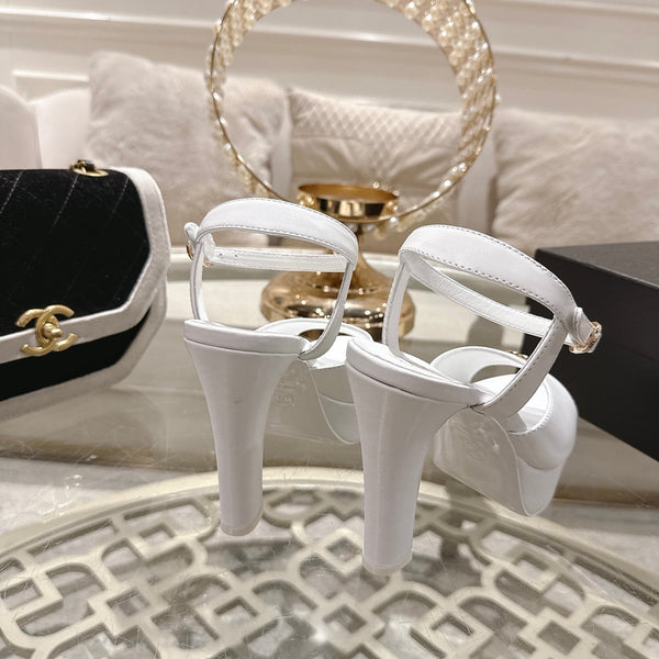 CC 2026 Platform Sandals 11cm White Sheepskin 834300