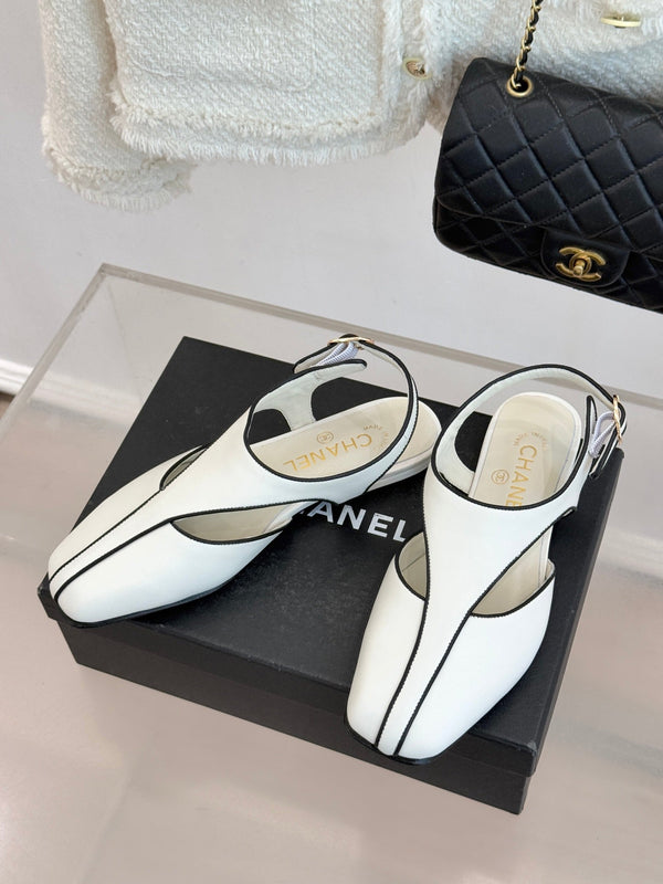 CC 26P T-Strap Flats Square Toe Lambskin 841985