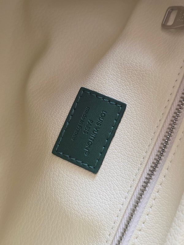 LV Monogram Zip Pouch 20cm Green PVC & Leather Trim 292015
