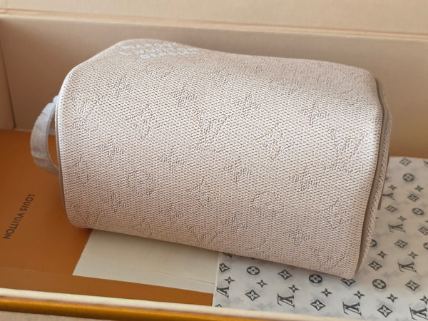 LV Monogram Zip Pouch 20cm Cream PVC & Leather Trim 292014