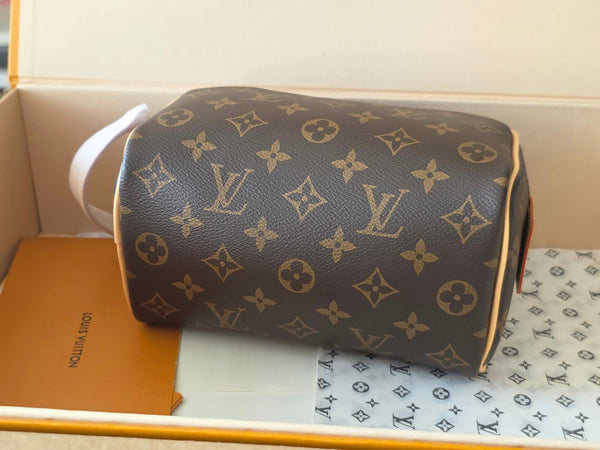 LV Monogram Zip Pouch 20cm Brown PVC & Leather Trim 292012