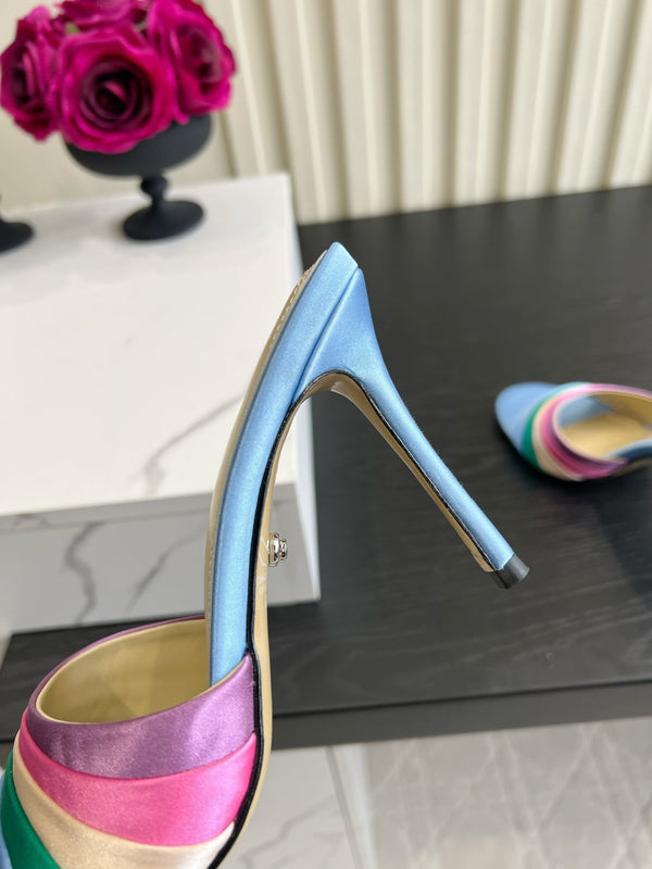 Mach Sandals 9.5cm Blue Ombre Satin 851917