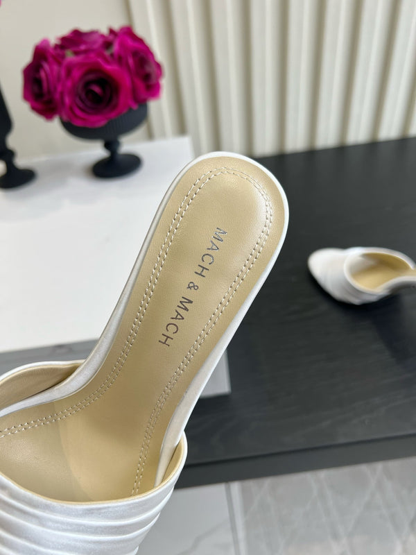 Mach Sandals 9.5cm White Ombre Satin 851915