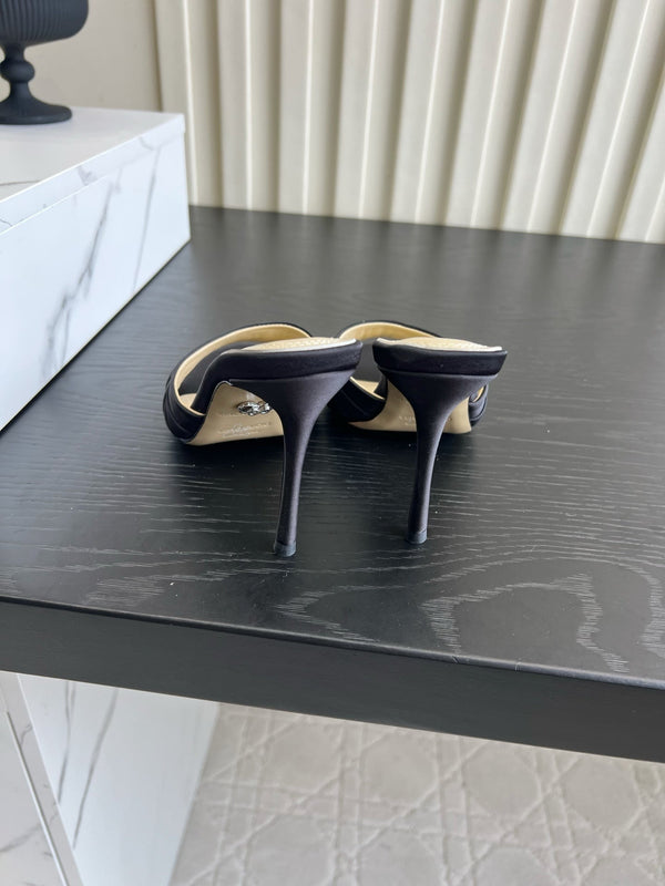 Mach Sandals 9.5cm Black Ombre Satin 851914