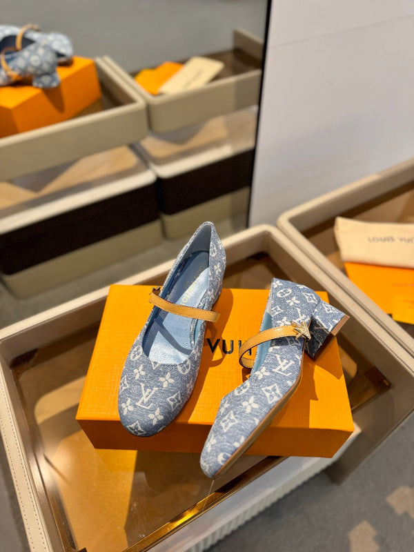 LV Romy Mary Jane Pumps Blue Monogram Canvas 893586