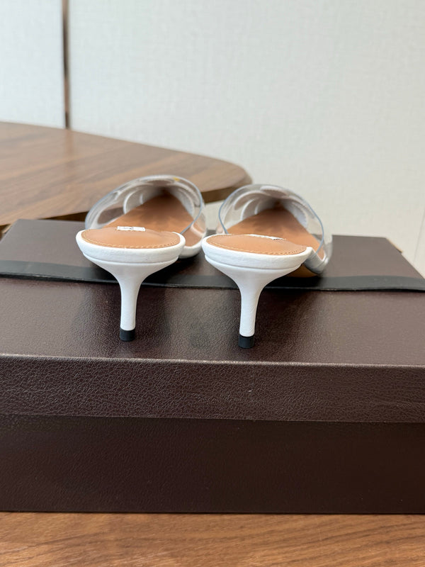 Alaia Daisy Mules 55mm Cowhide Clear PVC 889945