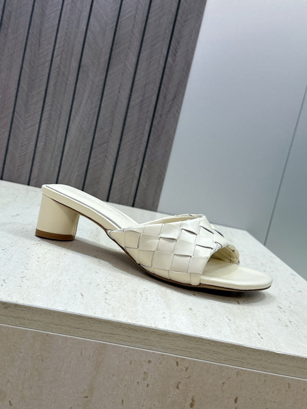 BV 26s Blink Intrecciato Mules 4.5cm Cream Leather 896575