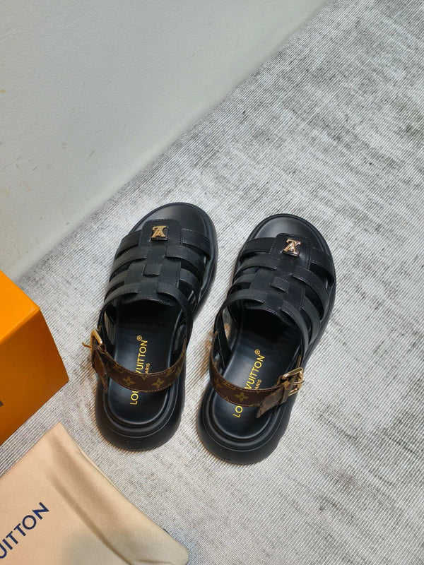 LV Nevada Comfort Fisherman Sandals Calfskin Leather 912855