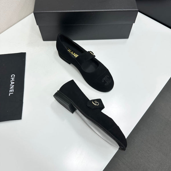 CC Mary Jane Flats Black Suede 925648
