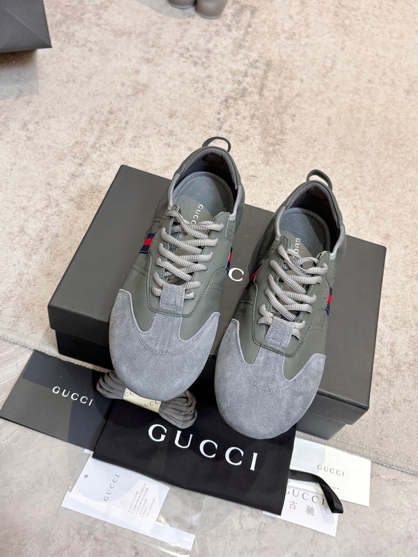GG Flex Sneakers Grey Leather Suede 929233