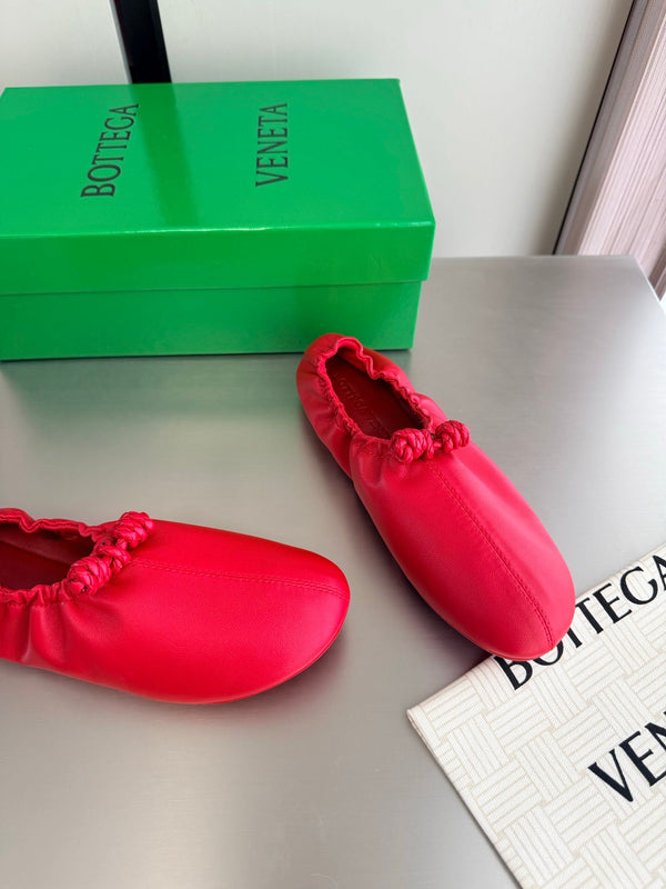 BV Fantasmina Ballerina Flats Red Leather 929580