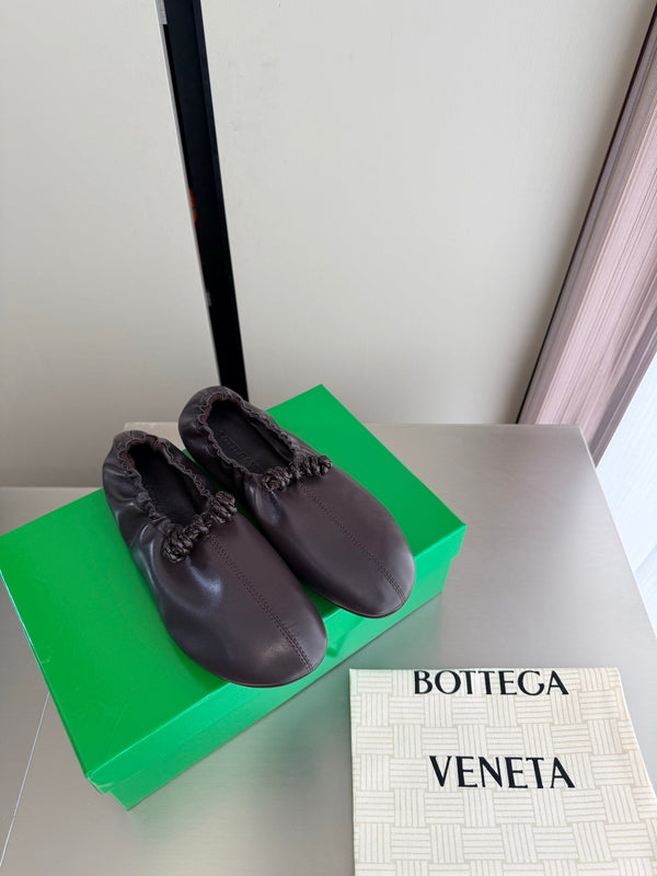 BV Fantasmina Ballerina Flats Chocolate Leather 929579