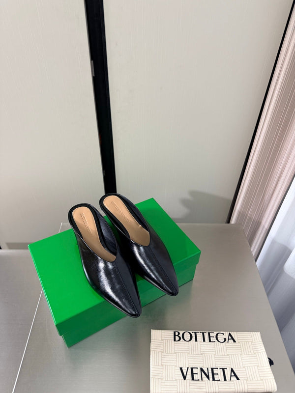 BV Vesta Mule Pumps 4cm Black Leather 929503
